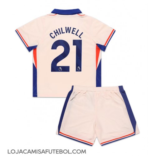 Camisa de Futebol Chelsea Ben Chilwell #21 Equipamento Secundário Infantil 2024-25 Manga Curta (+ Calças curtas)